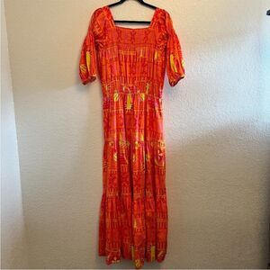 Sheridan French Red/ Orange Maxi Dress size XS